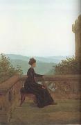 Carl Gustav Carus Woman on a Terrace (mk10) oil painting on canvas